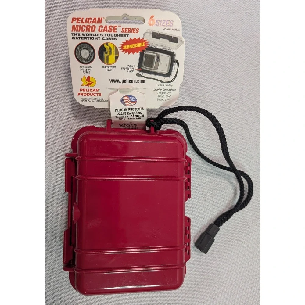 Pelican 1020 Micro Case Series Unisex Small Red New Watertight Submersible Case
